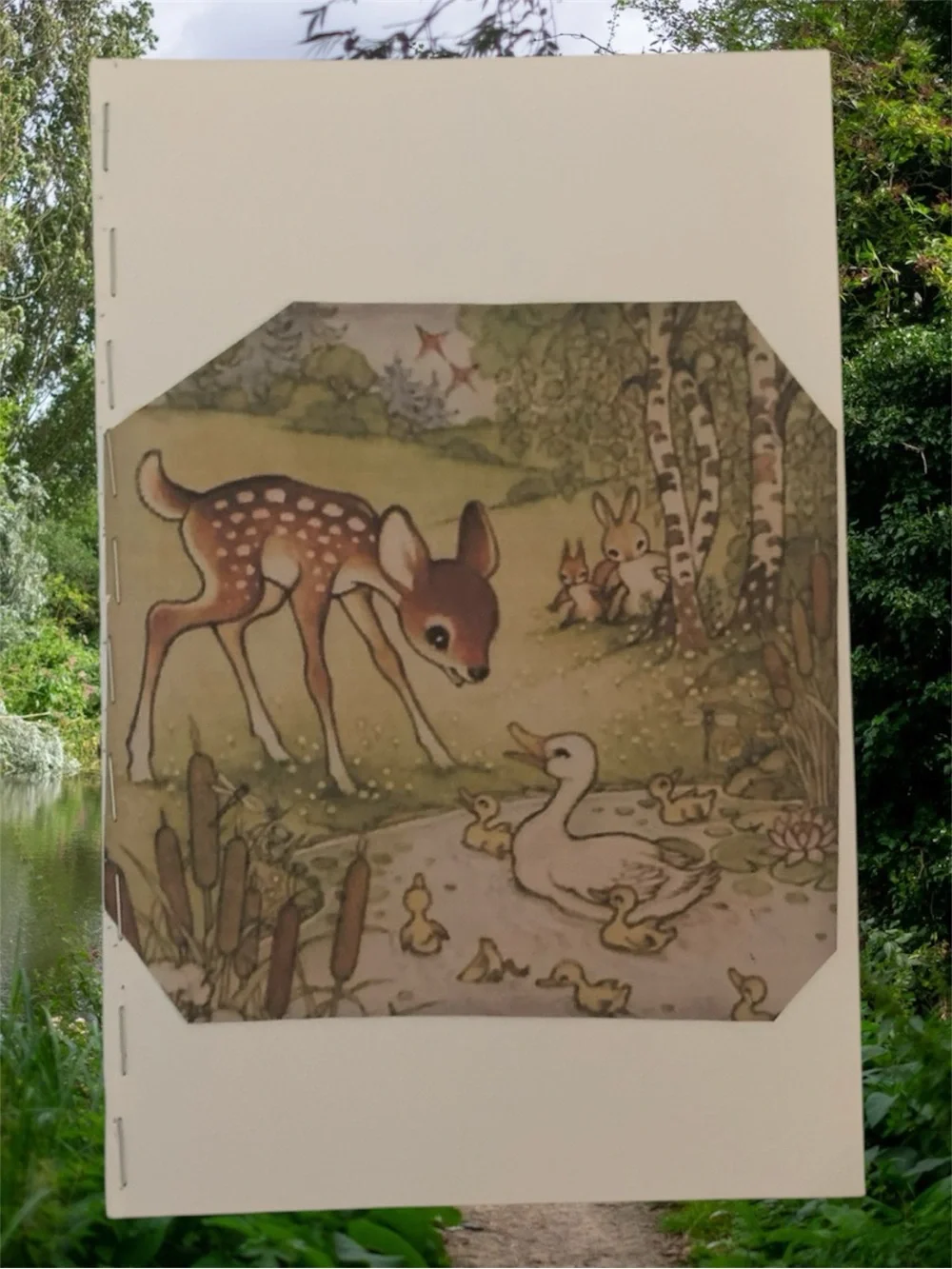 Handmade Woodland Animal Journal Set | Retro Deer & Bunny Pocket Notebooks |